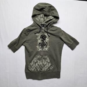 Not of This World Hoodie Womens Small Zip Christian Religion Y2k Top